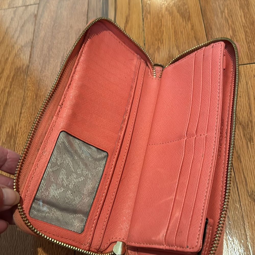 Michael Kors Salmon Color Leather Wallet - Picture 2 of 3